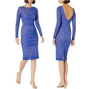 Dress the Population Small Mona Electric Blue Lace Mini Dress